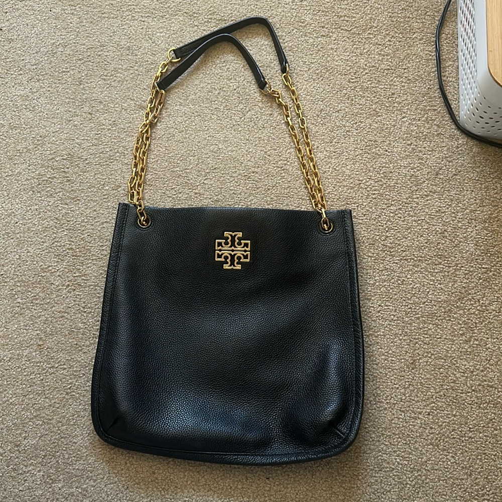 Tory Burch black leather , gold hardware, great condition